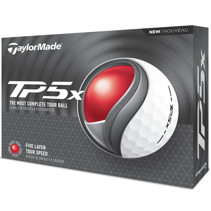 TaylorMade TP5x Golf Balls - White - Double Dozen