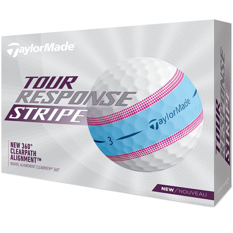 TaylorMade Tour Response Stripe Golf Balls - Pink- 12 Pack