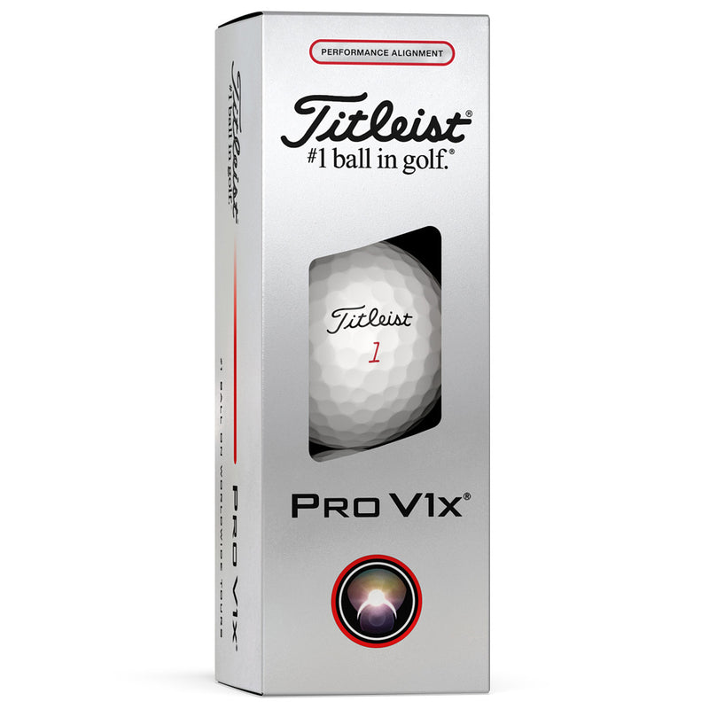 Titleist Pro V1x AIM Performance Alignment Golf Balls - Red - 12 Pack