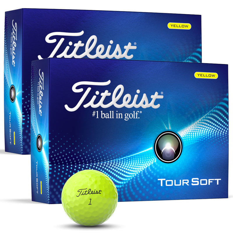 Titleist Tour Soft Golf Balls - Yellow - Double Dozen