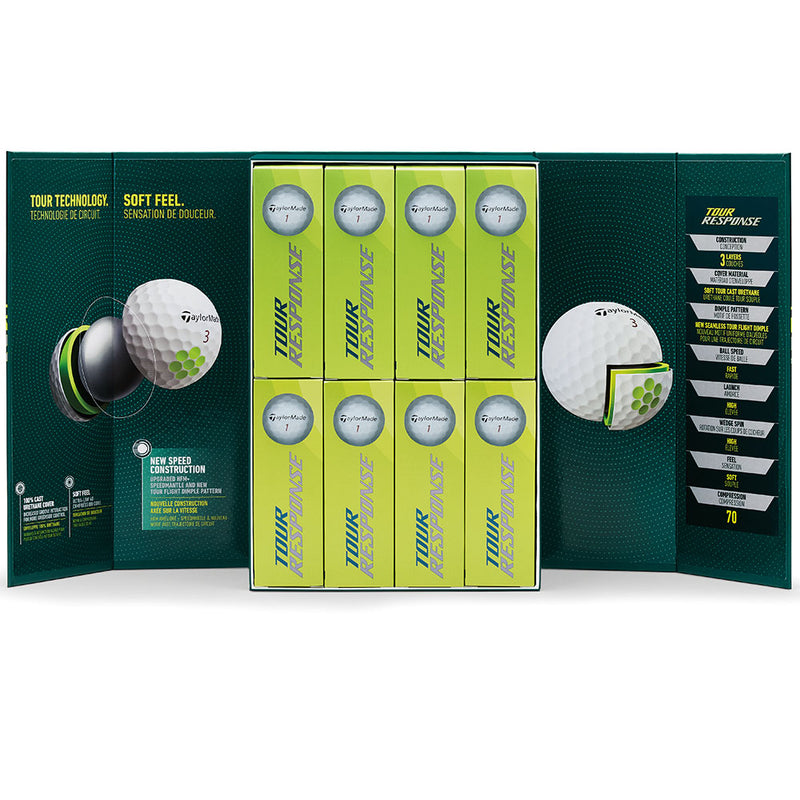 TaylorMade Tour Response Golf Balls - White - 4 for 3 Dozen