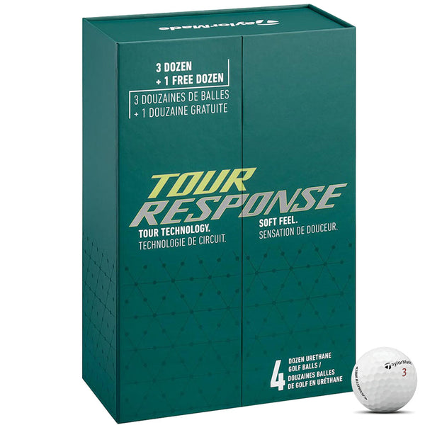 TaylorMade Tour Response Golf Balls - White - 4 for 3 Dozen