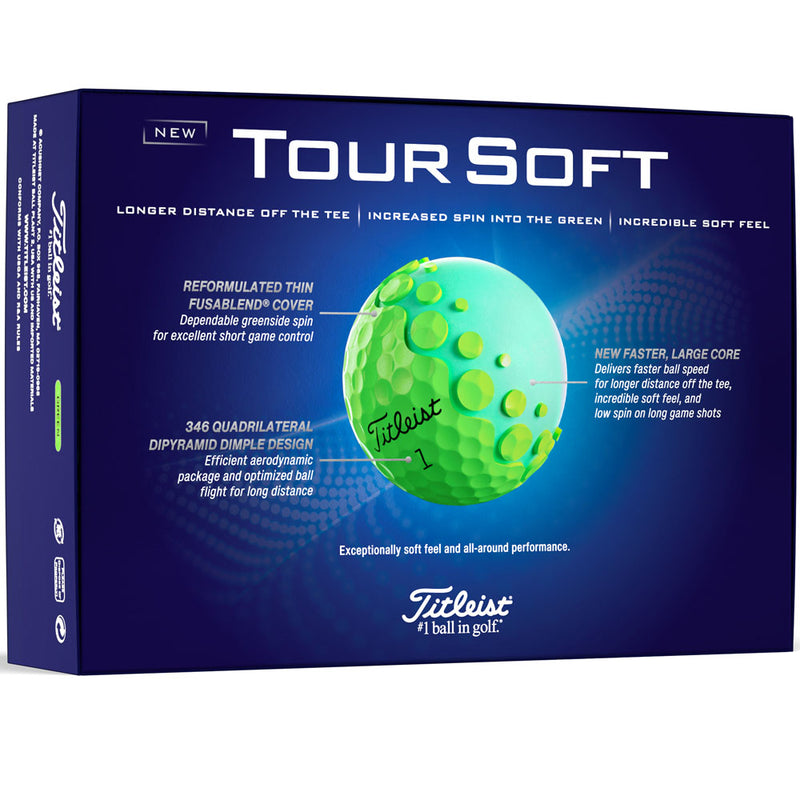 Titleist Tour Soft Golf Balls - Green - 12 Pack