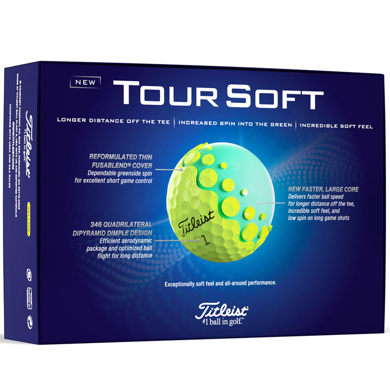 Titleist Tour Soft Golf Balls - Yellow - Double Dozen