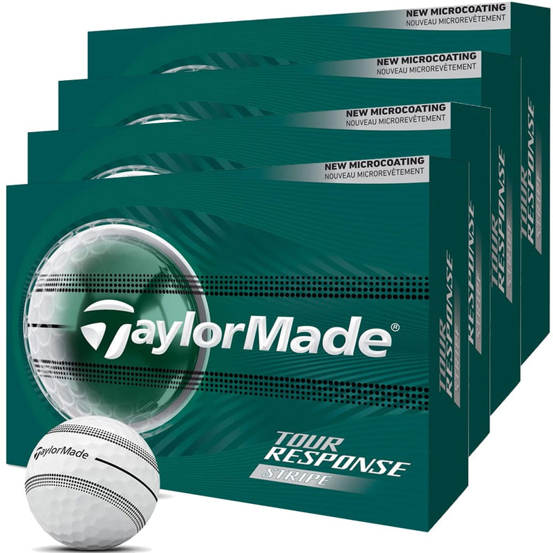 TaylorMade Tour Response Stripe Golf Balls - White/Black - 4 For 3 Dozen