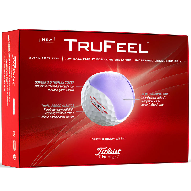 Titleist TruFeel Golf Balls - White - 12 Pack