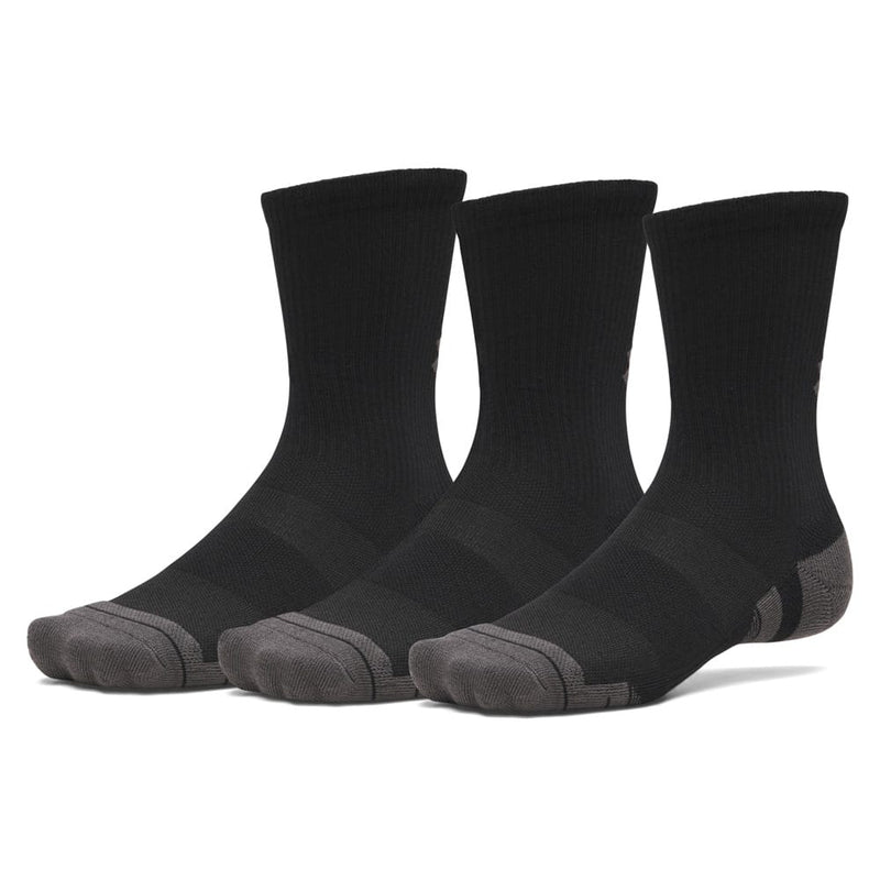 Under Armour Performance Tech Crew Socks (3 Pack) - Ultimate Black/Ultimate Black/Jet Grey