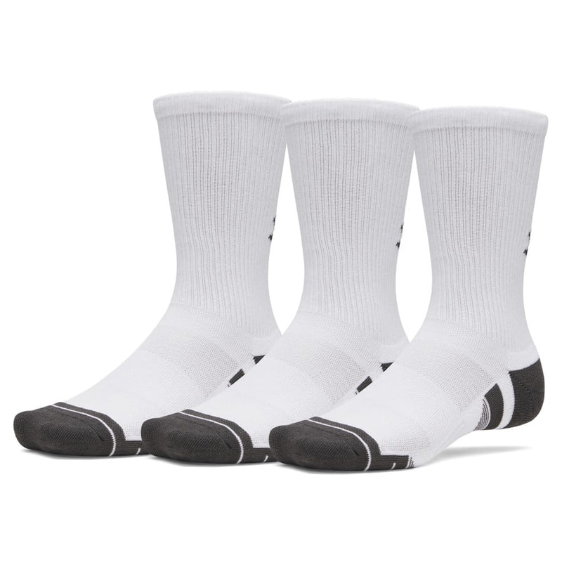 Under Armour Performance Tech Crew Socks (3 Pack) - White/White/Jet Grey