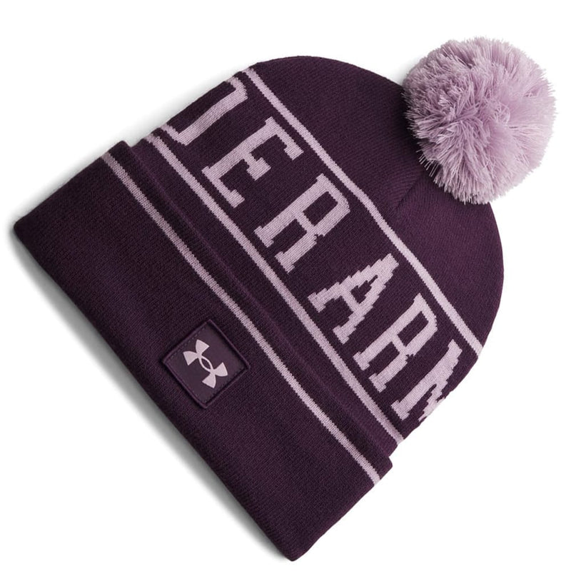 Under Armour Halftime Pom Pom Beanie - Purple Echo/Mauve Pink/Mauve Pink
