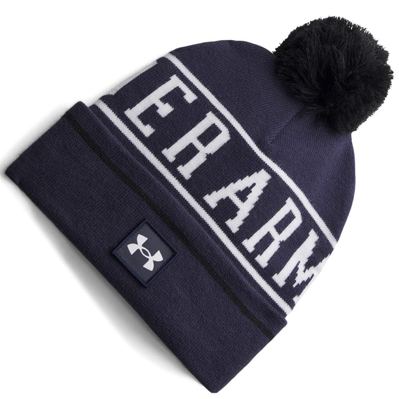 Under Armour Halftime Pom Pom Beanie - Midnight Navy/White/White