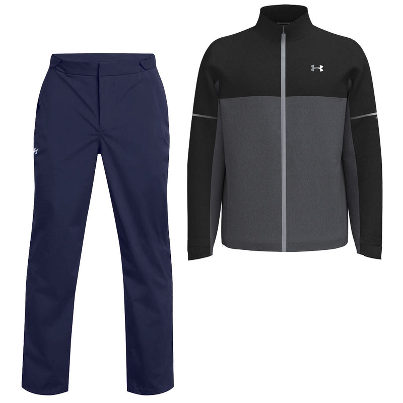 Under Armour Drive Rain Waterproof Suit - Black/Castlerock/Midnight Navy/Metallic Silver