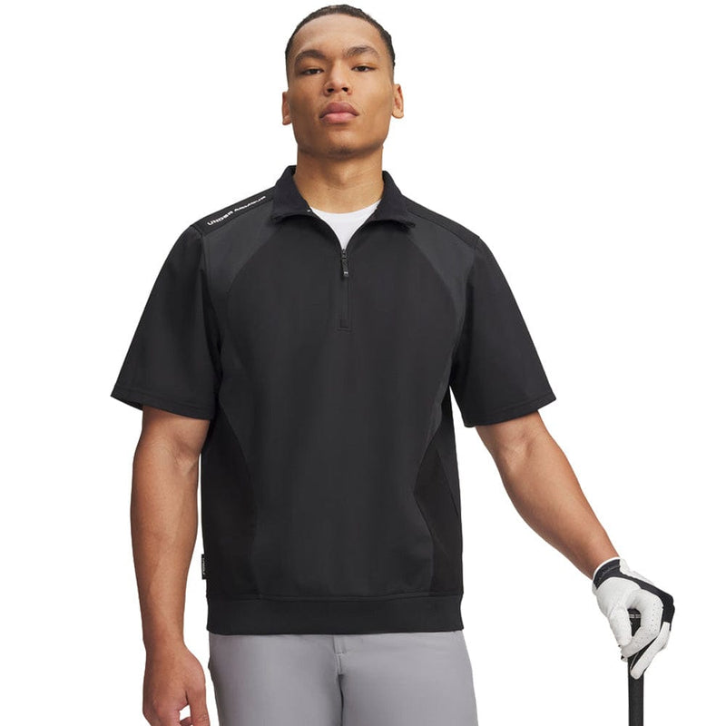Under Armour Drive Wind Short Sleeve 1/2 Zip Top - Black/White