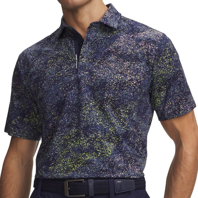 Under Armour ArmourDry Printed Polo Shirt - Midnight Navy/Downpour Grey/Midnight Navy