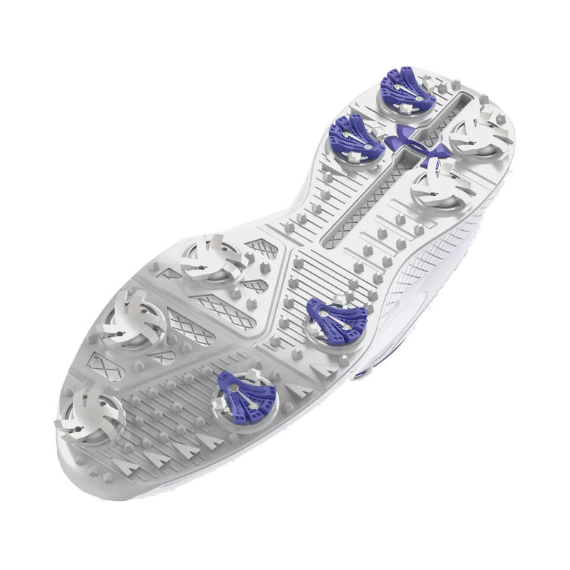 Under Armour Charged Breathe 2 Spiked Ladies Waterproof Shoes - White/Starlight/Metallic Silver