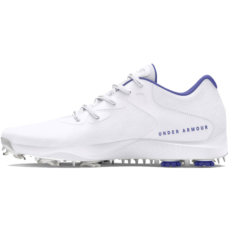 Under Armour Charged Breathe Spiked Ladies Waterproof Shoes White/Starlight/Metallic Silver