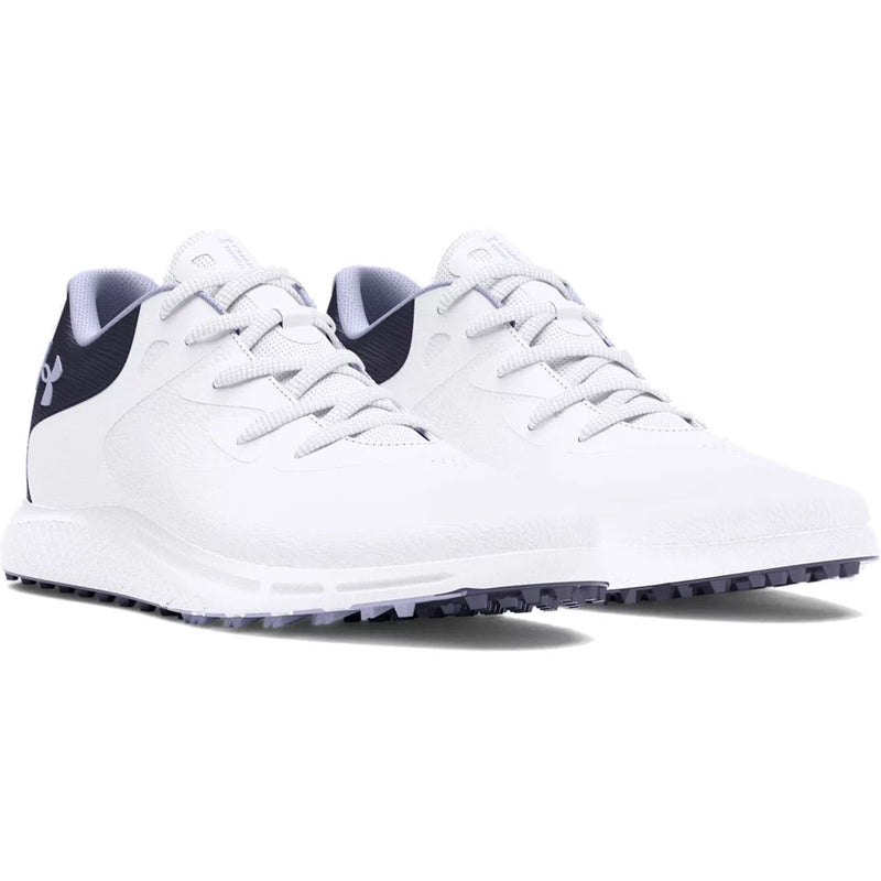 Under Armour Charged Breathe 2 Spikeless Ladies Shoes - White/Midnight Navy/Celeste