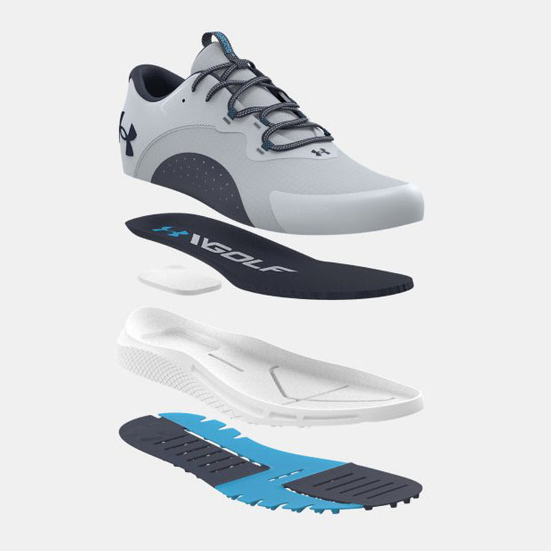 Under Armour Charged Draw 2 Spikeless Waterproof Shoes - Halo Gray/Capri/Midnight Navy