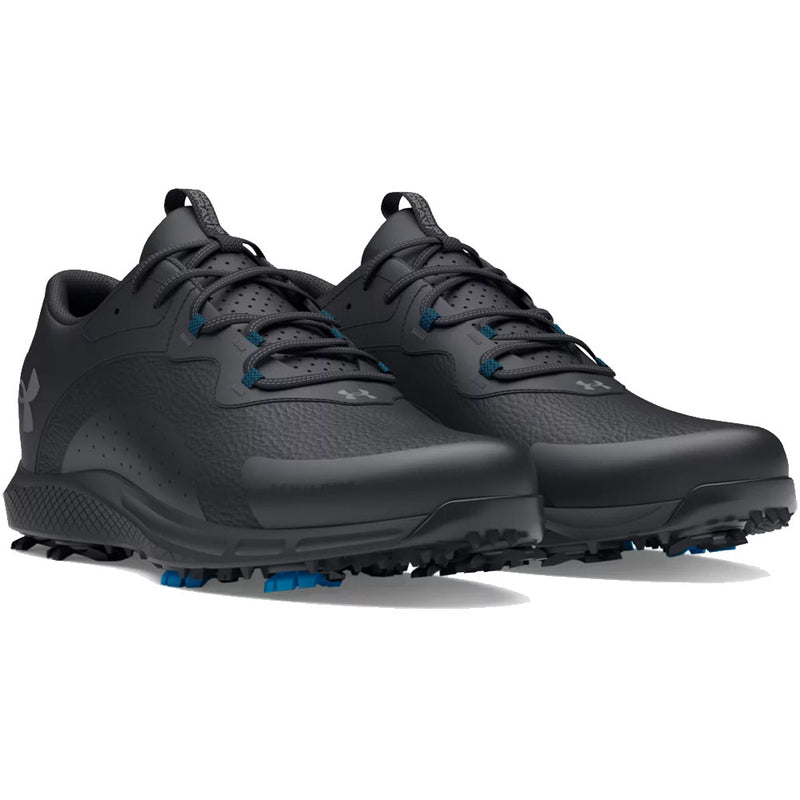 Under Armour Charged Draw 2 Wide Spiked Shoes - Black/Black/Titan Gray