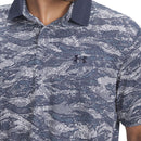 Under Armour Drive Chill Printed Polo Shirt - Downpour Grey/White/Midnight Navy