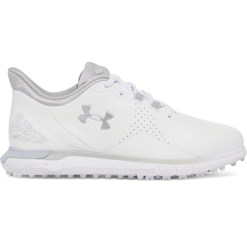 Under Armour Drive Fade Ladies Spikeless Waterproof Shoes - White/Distant Gray/Metallic Silver
