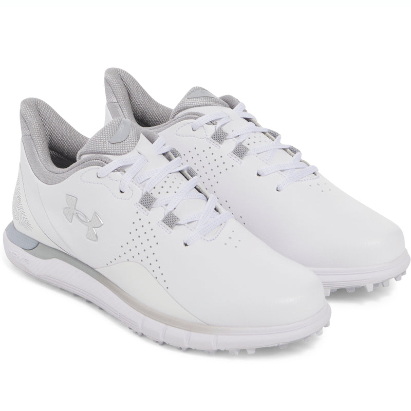 Under Armour Drive Fade Ladies Spikeless Waterproof Shoes - White/Distant Gray/Metallic Silver