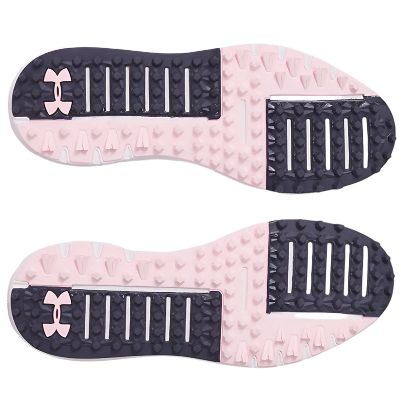 Under Armour Drive Fade Ladies Spikeless Waterproof Shoes - White/Prime Pink/Midnight Navy