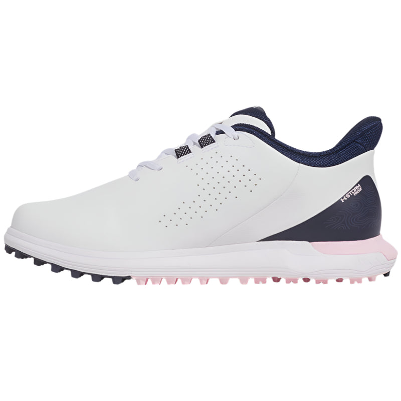 Under Armour Drive Fade Ladies Spikeless Waterproof Shoes - White/Prime Pink/Midnight Navy