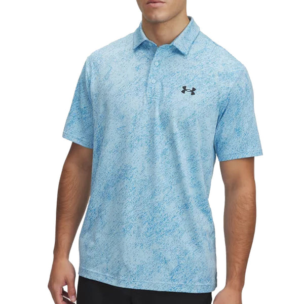 Under Armour Drive Jacquard Polo Shirt - Stream/Ether Blue/Black