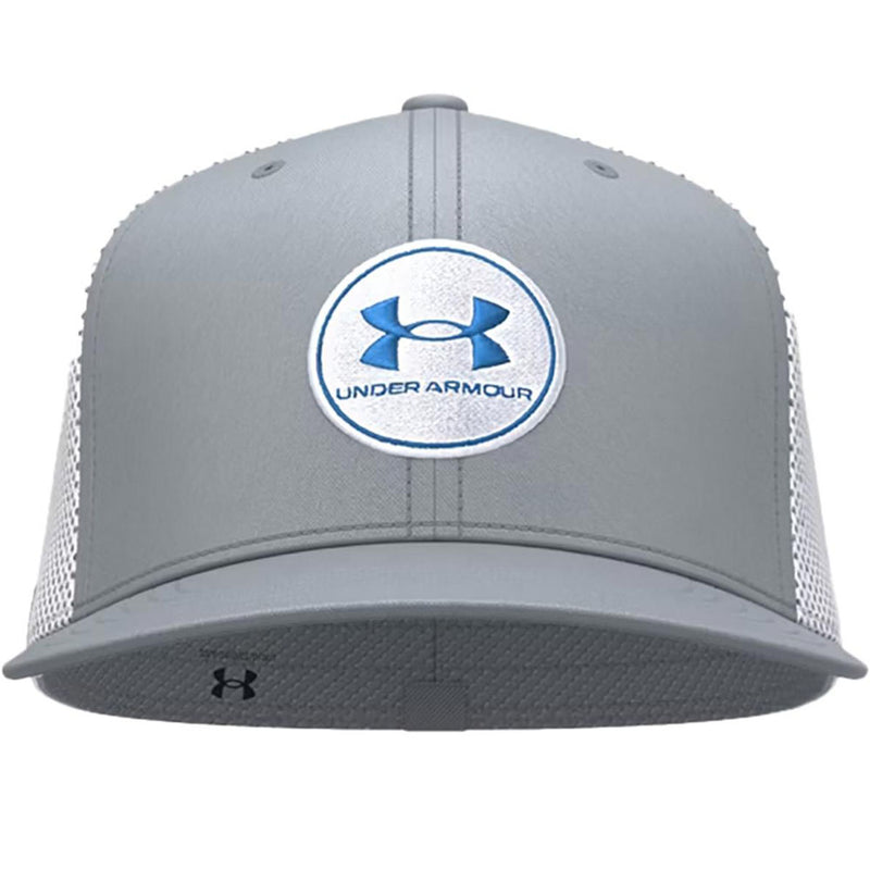 Under Armour Drive Mid Straight Cap - Steel/Blue Atlantis