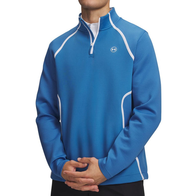 Under Armour Drive Midlayer 1/4 Zip Pullover - Aegean Blue/White