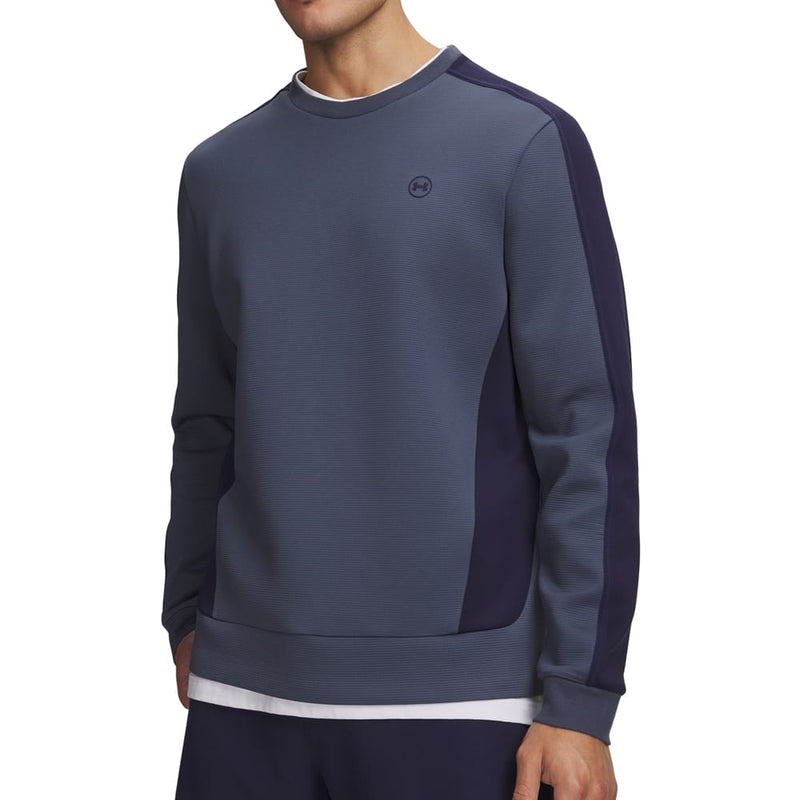 Under Armour Drive Midlayer Crew Pullover - Downpour Grey/Midnight Navy/Midnight Navy
