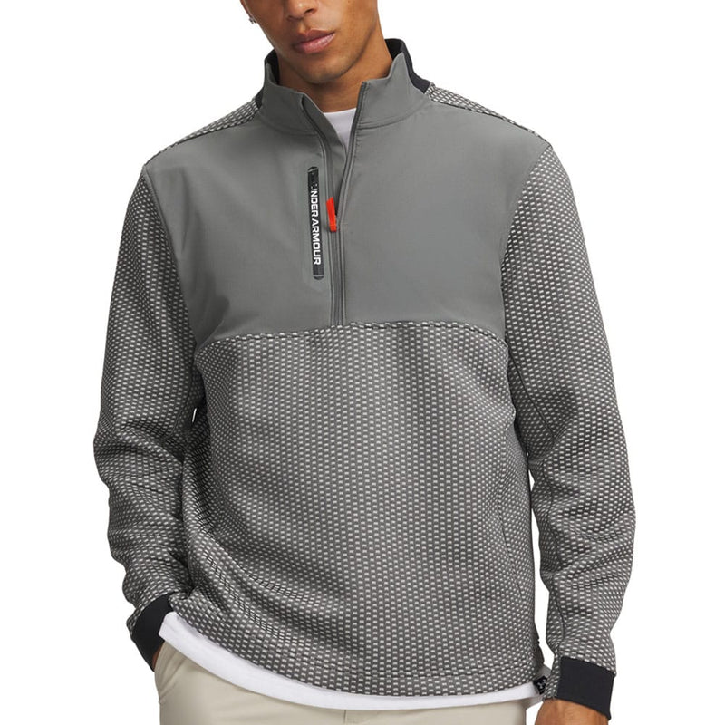 Under Armour Drive Pro Hybrid 1/2 Zip Pullover - Clay Green/White