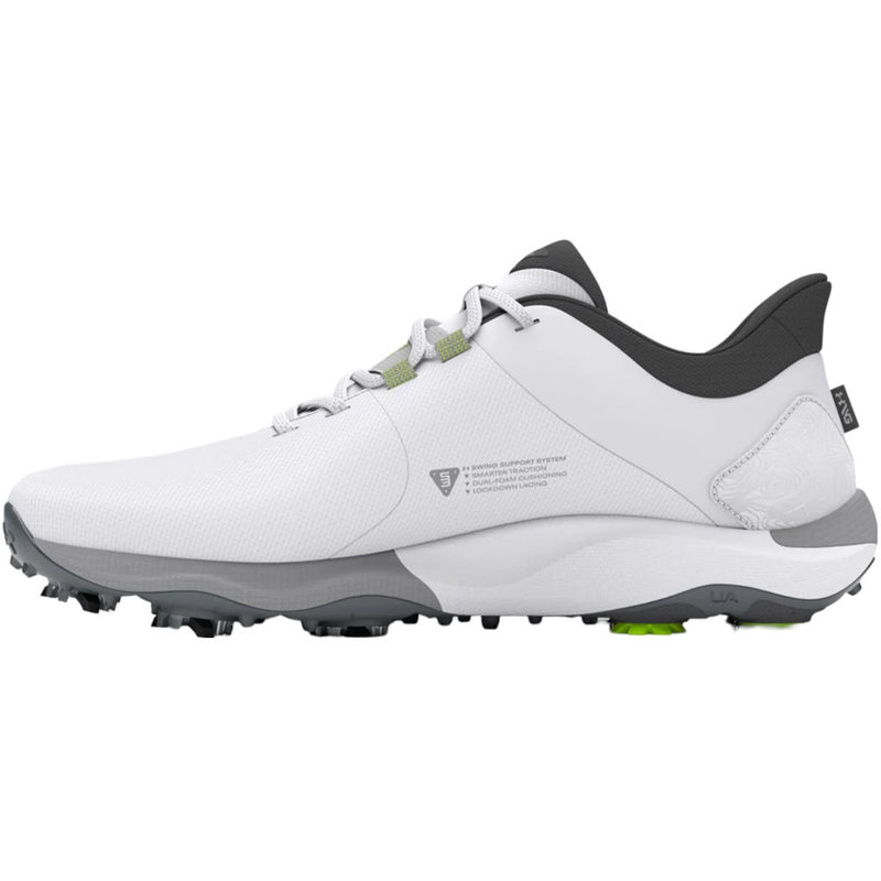 Under Armour Drive Pro Spiked Waterproof Shoes Wide - White/White/Metallic Gun M