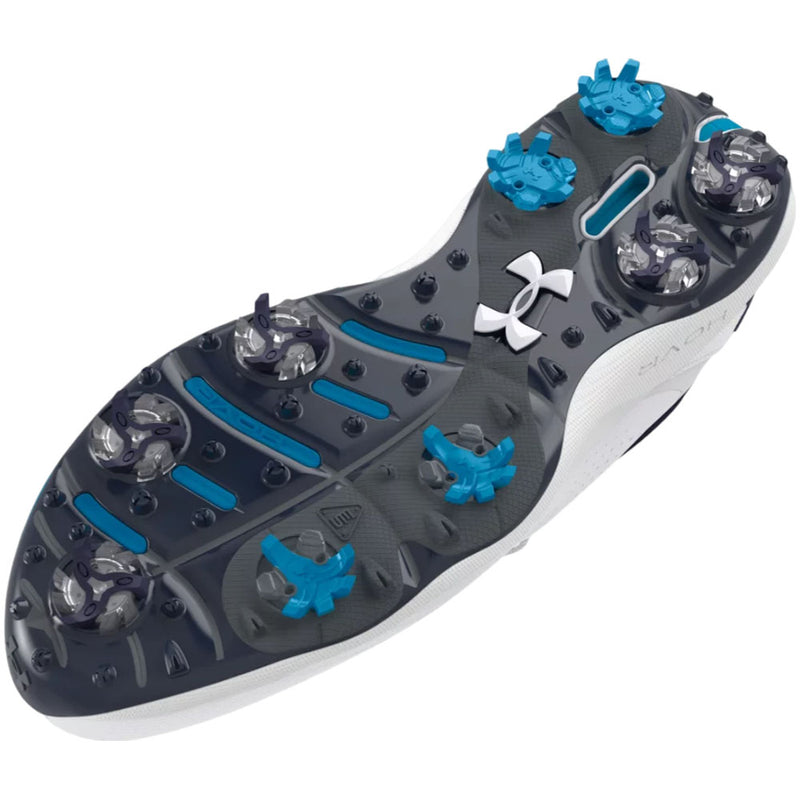 Under Armour Drive Pro Spiked Waterproof Shoes - White/Capri/Midnight Navy