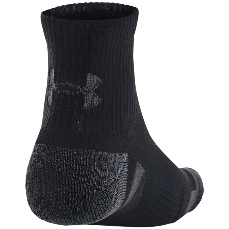 Under Armour Performance Tech Quarter Socks (3 Pairs) - Black/Black/Jet Gray