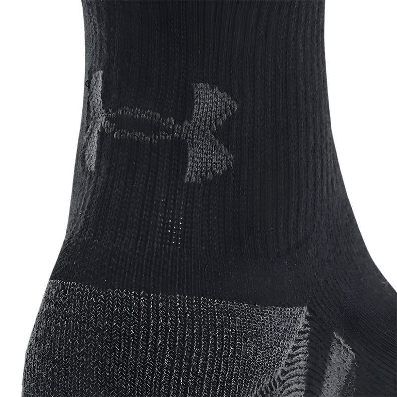Under Armour Performance Tech Quarter Socks (3 Pairs) - Black/Black/Jet Gray