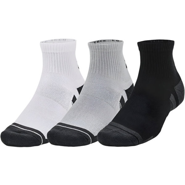 Under Armour Performance Tech Quarter Socks (3 Pairs) - Mod Gray/White/Jet Gray