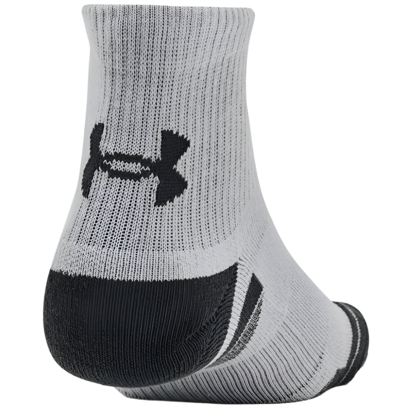 Under Armour Performance Tech Quarter Socks (3 Pairs) - Mod Gray/White/Jet Gray