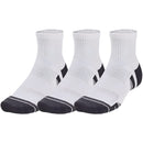 Under Armour Performance Tech Quarter Socks (3 Pairs) - White/White/Jet Gray