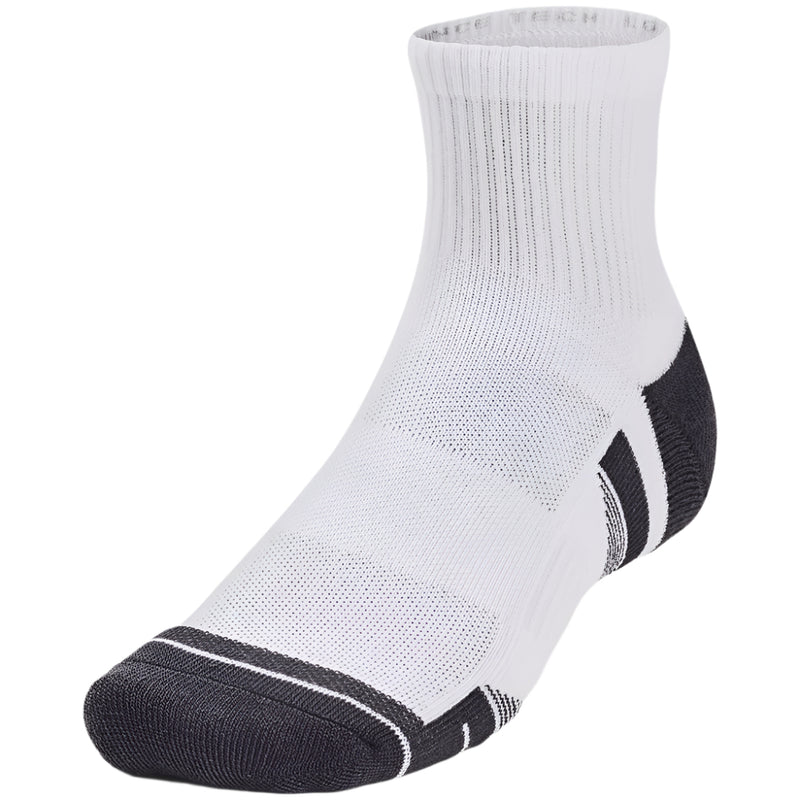 Under Armour Performance Tech Quarter Socks (3 Pairs) - White/White/Jet Gray