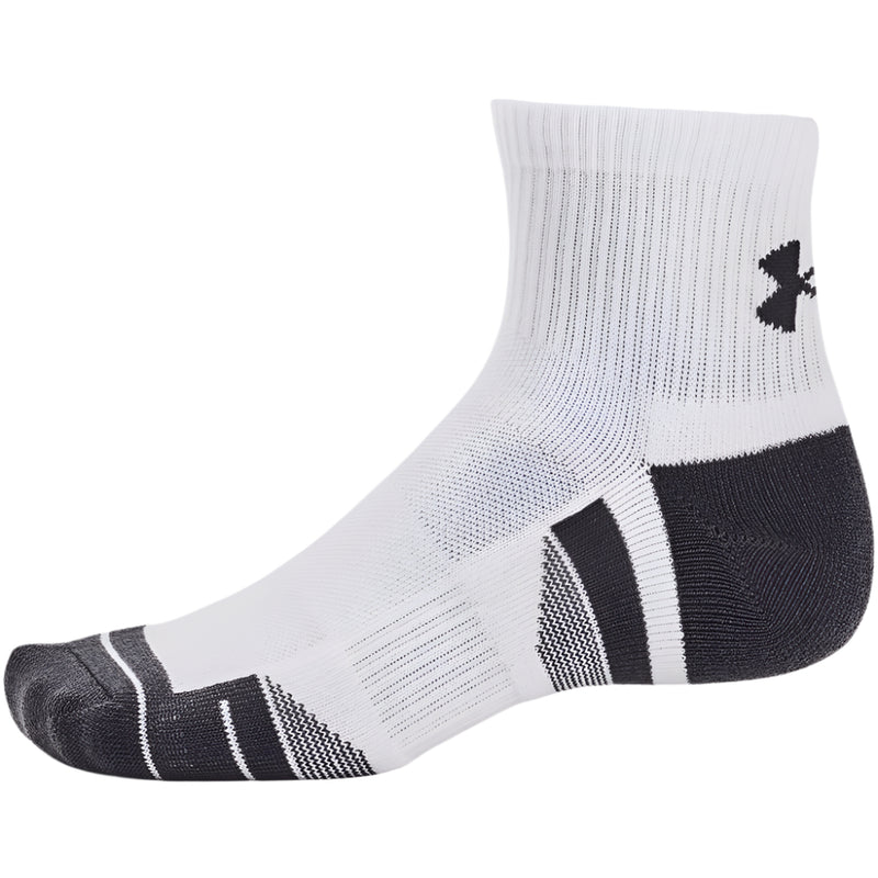 Under Armour Performance Tech Quarter Socks (3 Pairs) - White/White/Jet Gray