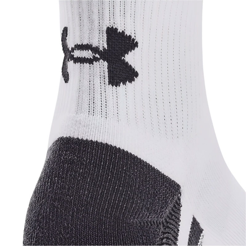 Under Armour Performance Tech Quarter Socks (3 Pairs) - White/White/Jet Gray