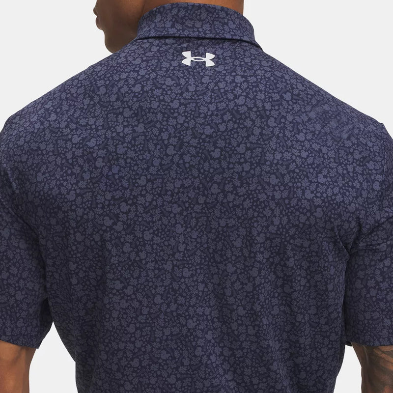 Under Armour Playoff 3.0 Printed Polo Shirt - Midnight Navy/Downpour Grey/Halo Gray