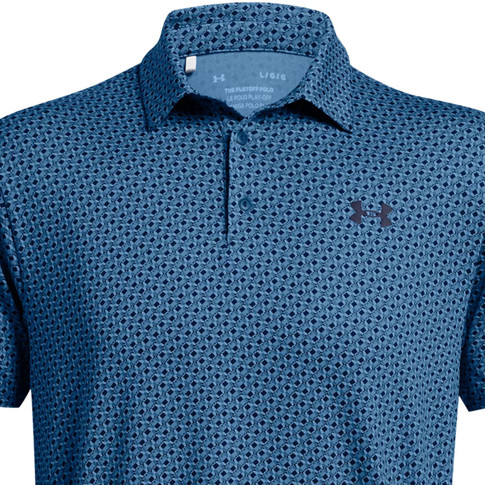Under Armour Playoff Printed Polo Shirt Photon Blue/Midnight Nav