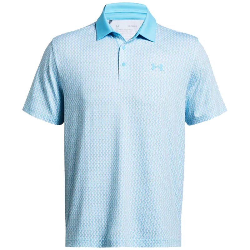 Under Armour Playoff Printed Polo Shirt Sky Blue/White/Sky Blue