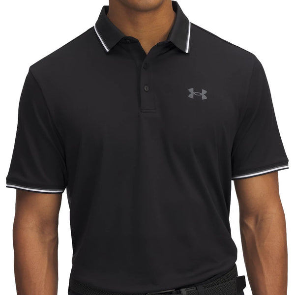 Under Armour Playoff 3.0 Rib Polo Shirt - Black/White/Castlerock
