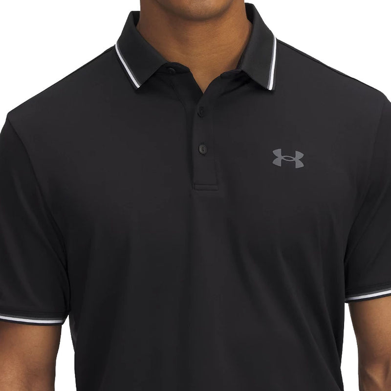 Under Armour Playoff 3.0 Rib Polo Shirt - Black/White/Castlerock