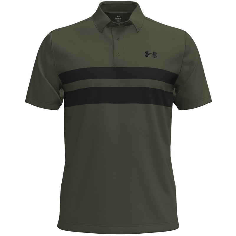 Under Armour Playoff 3.0 Stripe Polo Shirt - Marine OD Green/Black
