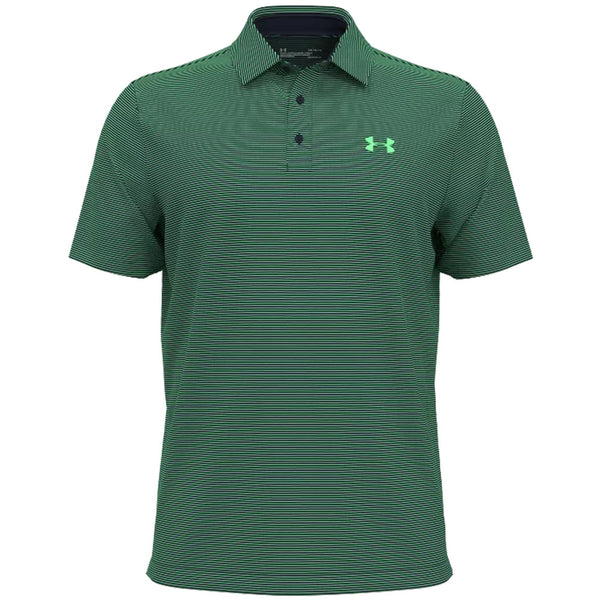 Under Armour Playoff 3.0 Stripe Polo Shirt - Midnight Navy/Matrix Green/Midnight Navy