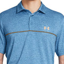Under Armour Playoff 3.0 Stripe Polo Shirt - Photon Blue/Nova Orange/Midnight Navy